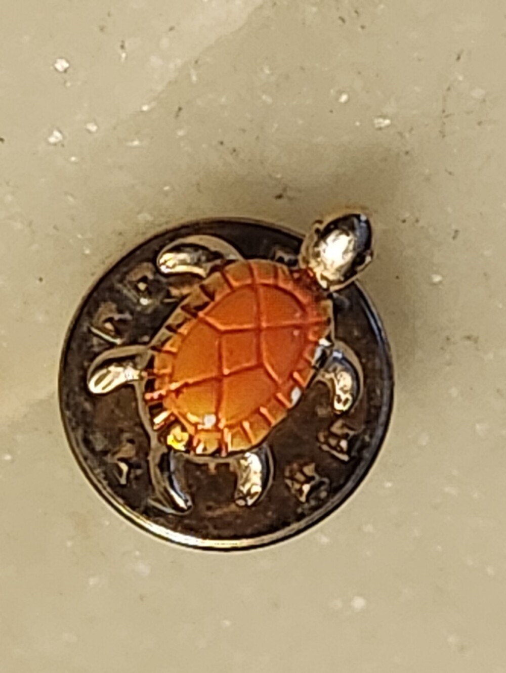 Fun Orange Turtle Reptile Lapel Pin